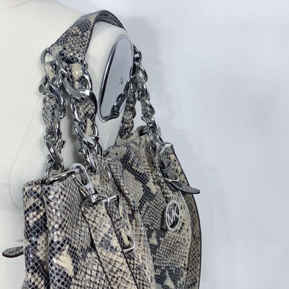 Michael Kors Colette Python Embossed Leather Bag - Picture 4 of 14